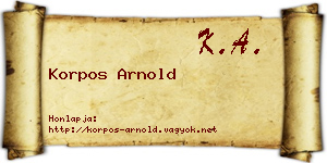 Korpos Arnold névjegykártya