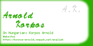 arnold korpos business card